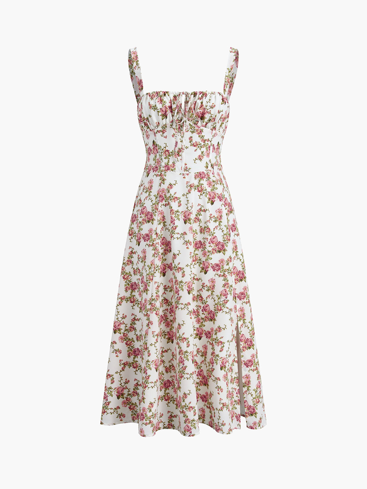 Floral Print Midi Sundress with Adjustable Straps