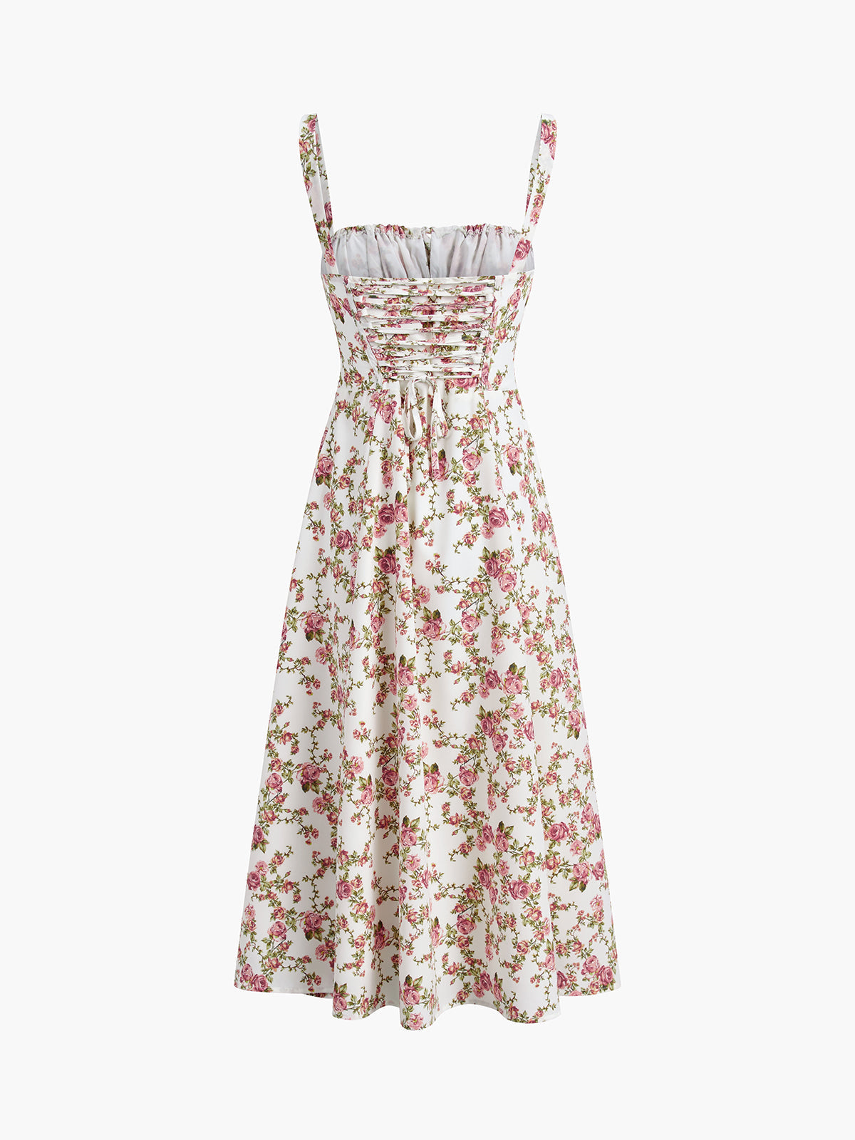 Floral Print Midi Sundress with Adjustable Straps