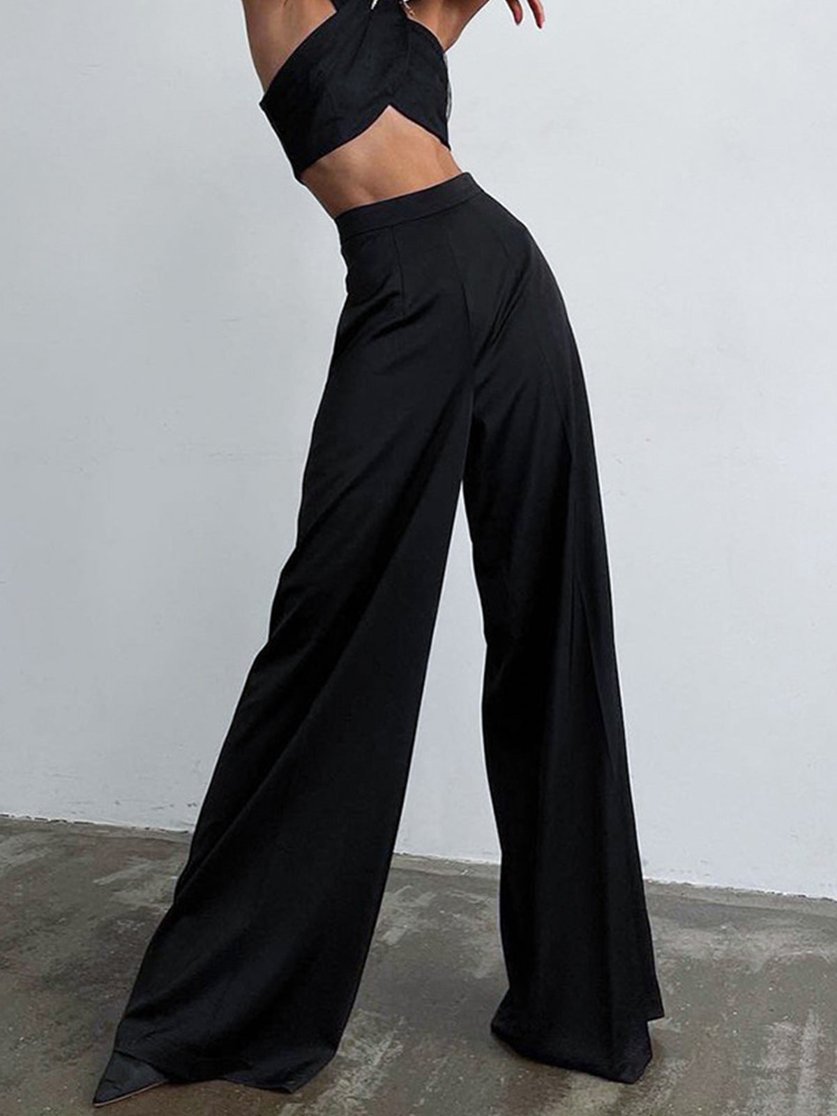Luxe Satin Wide-Leg Trousers with Oversized Fit