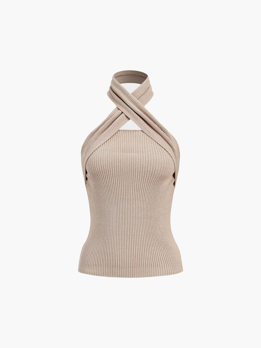 Chestnut Halter Rib Knit Overshirt