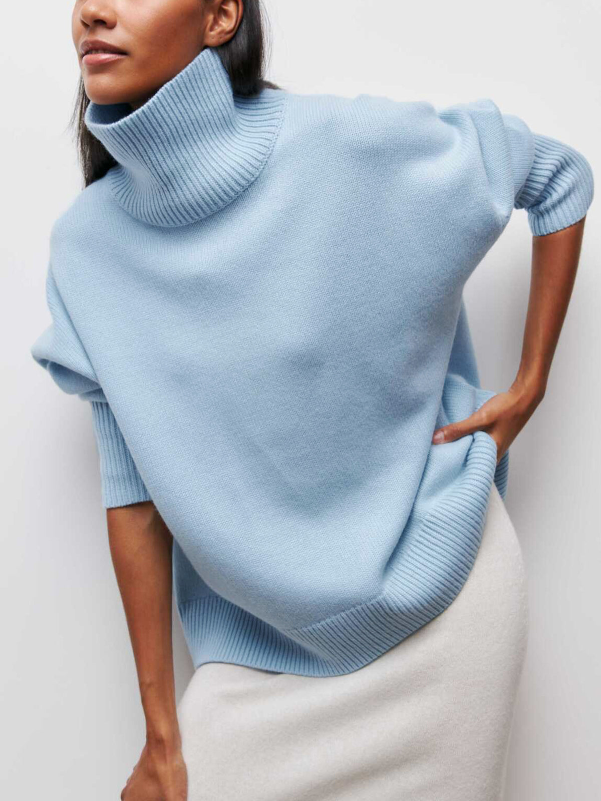 Cozy Oversized Turtleneck Sweater in Soft Knit