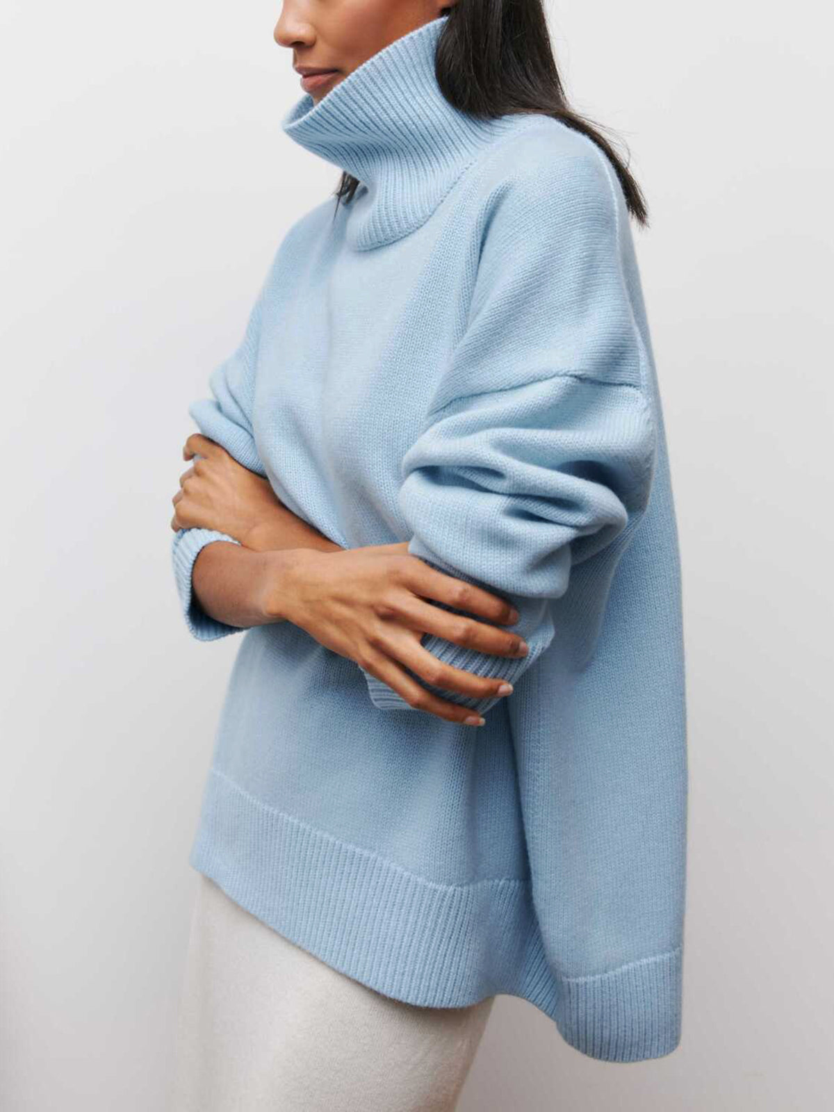 Cozy Oversized Turtleneck Sweater in Soft Knit