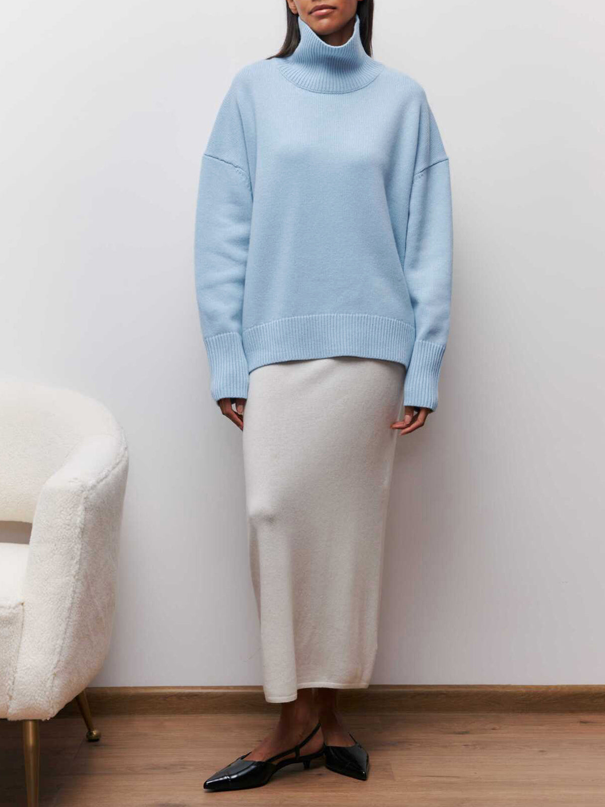 Cozy Oversized Turtleneck Sweater in Soft Knit