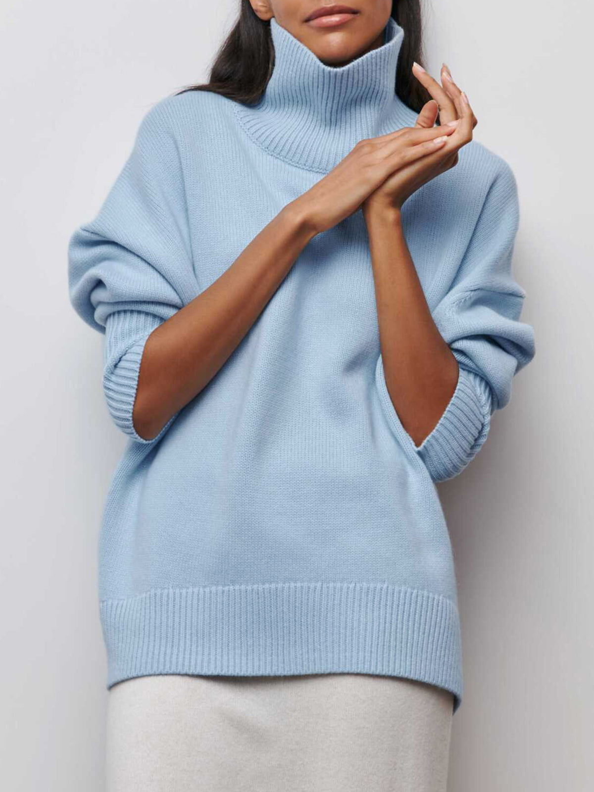 Cozy Oversized Turtleneck Sweater in Soft Knit