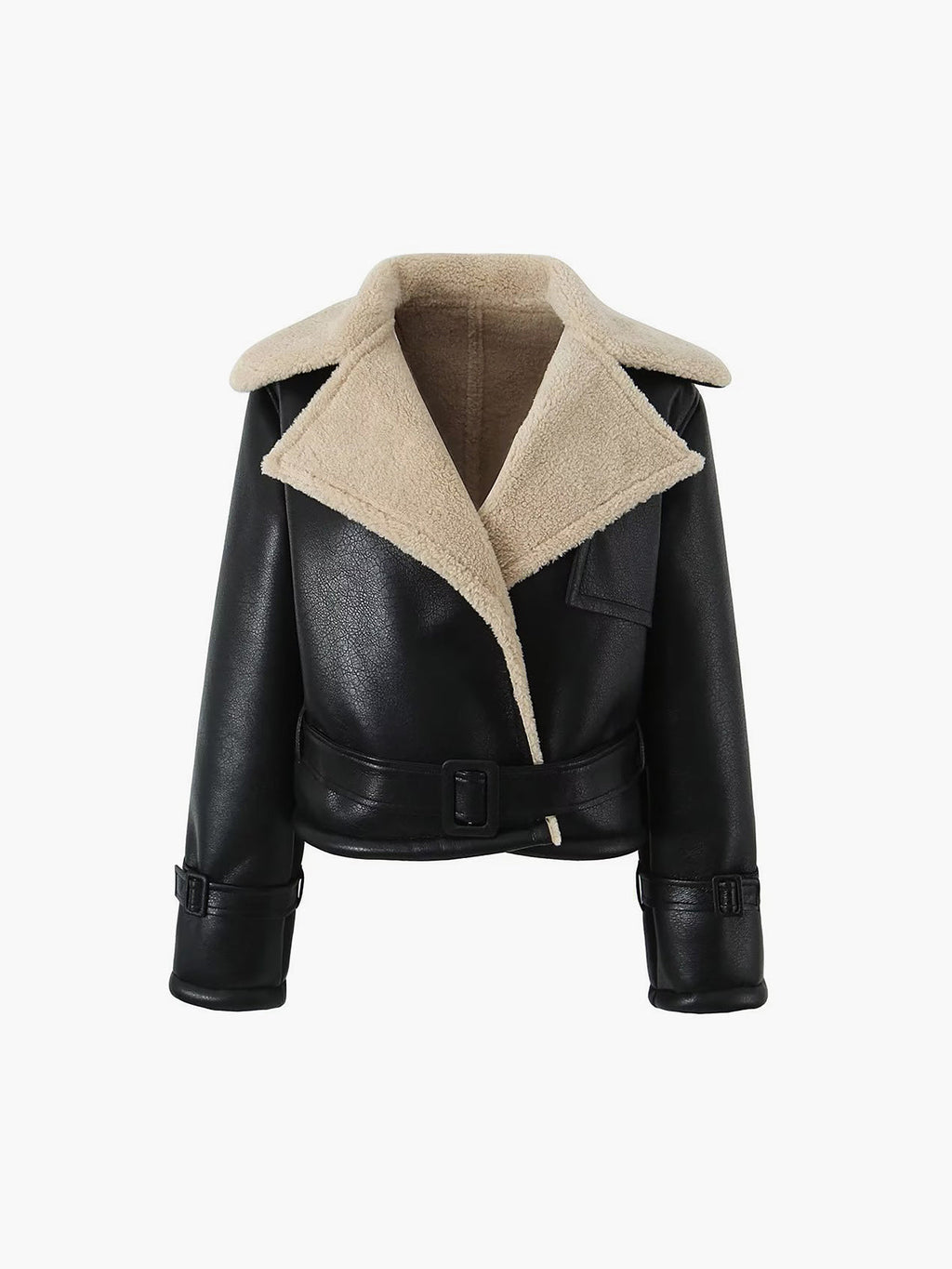 Luxe Shearling-Lined Leather Flight Jacket