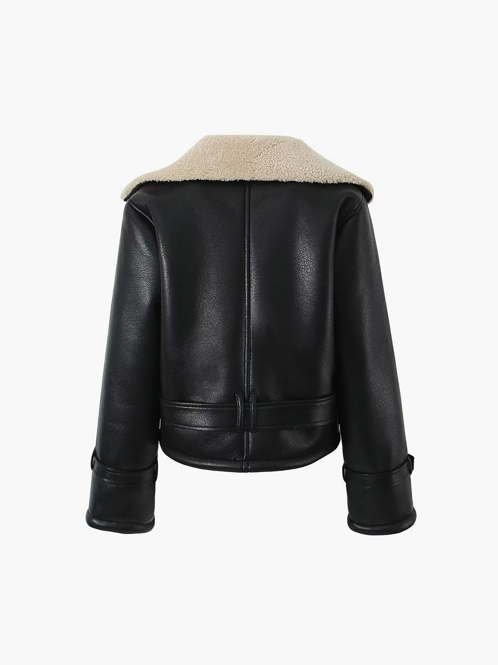 Luxe Shearling-Lined Leather Flight Jacket