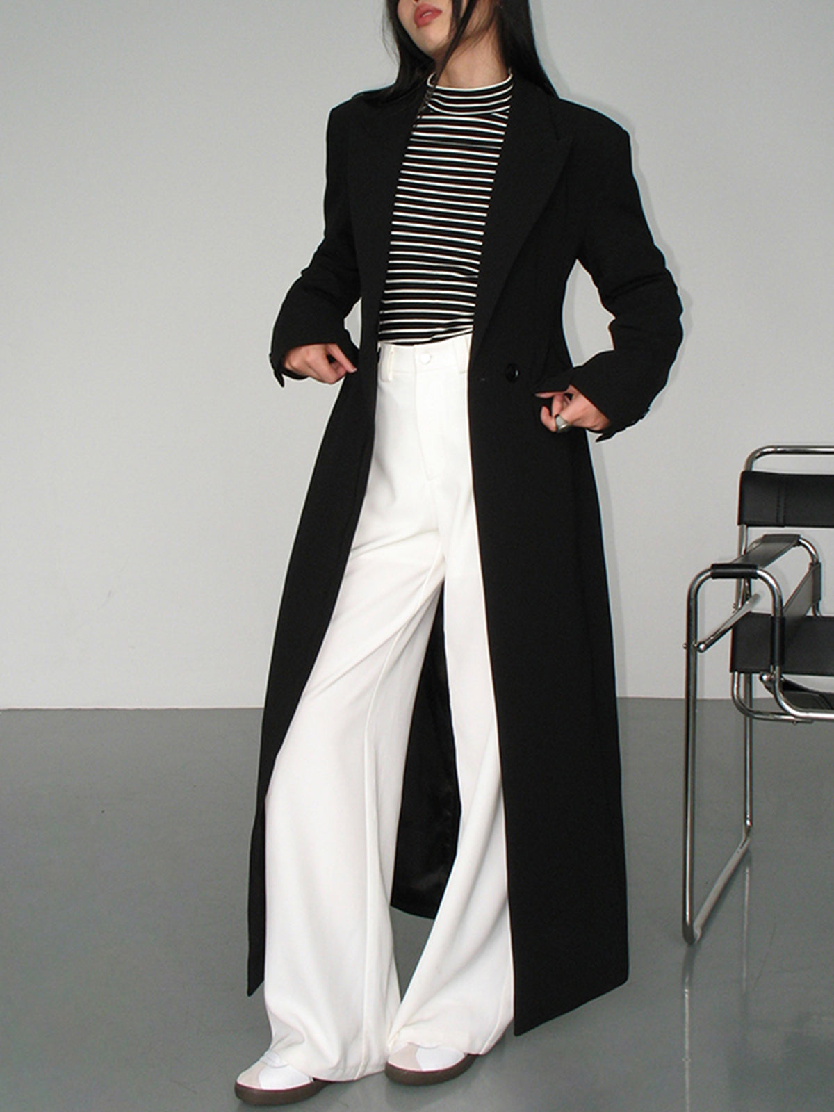 Tailored Blazer Coat with Pocket Detail