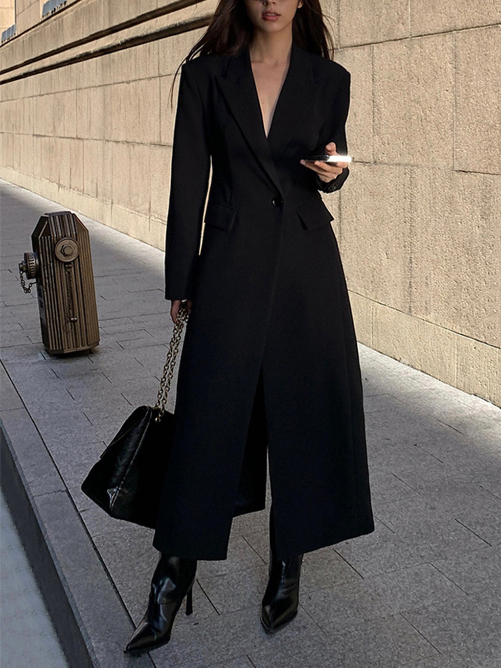 Tailored Blazer Coat with Pocket Detail