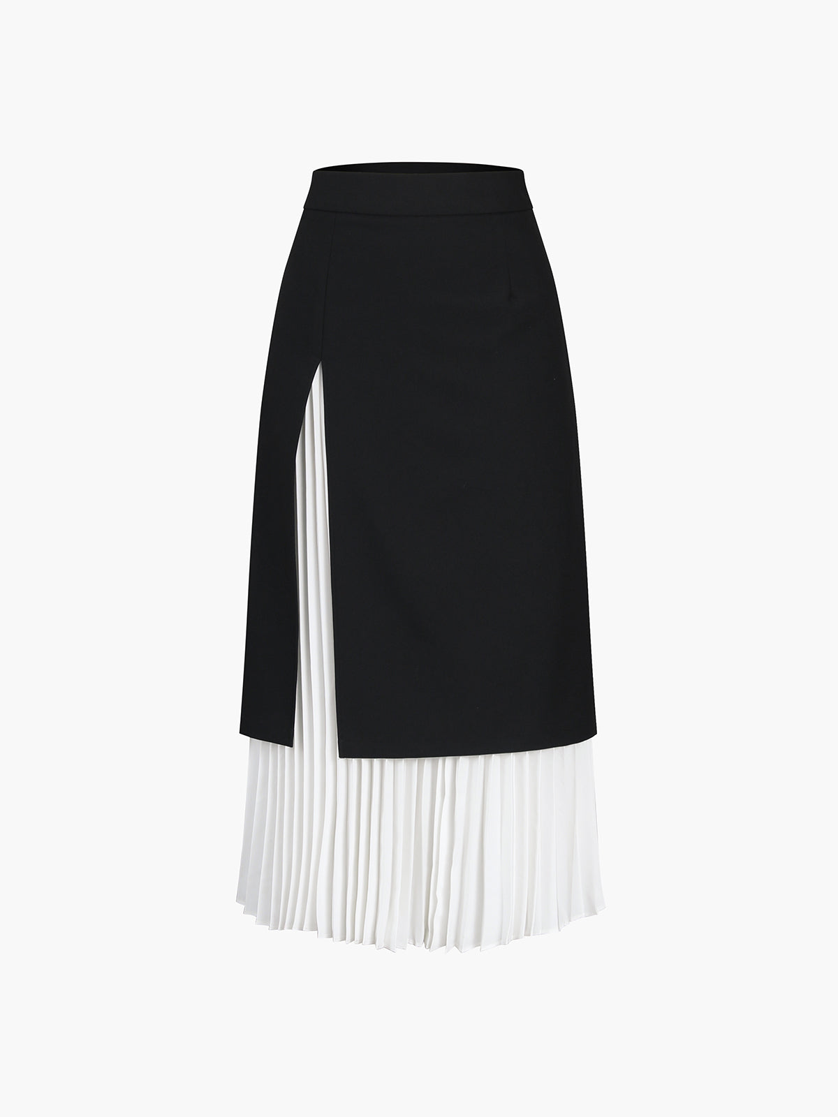 Chic Two-Tone Pleated Maxi Skirt
