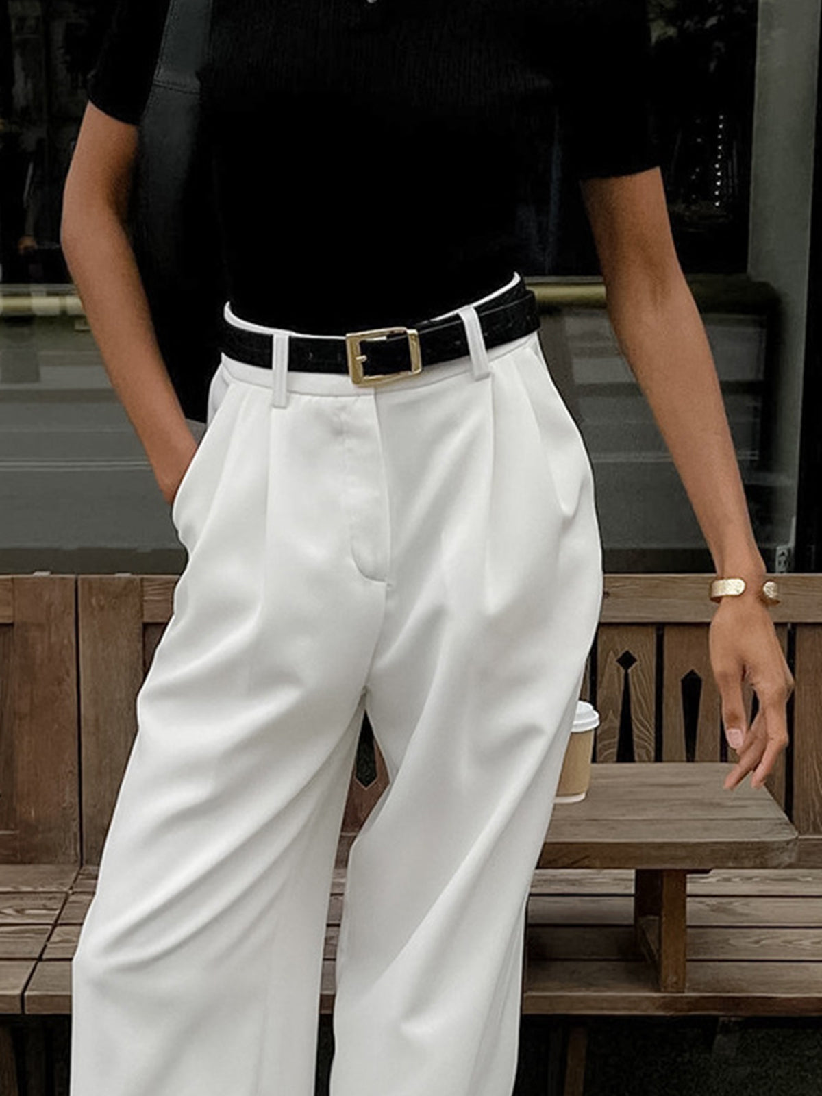 Chic High-Waisted Wide Leg Trousers