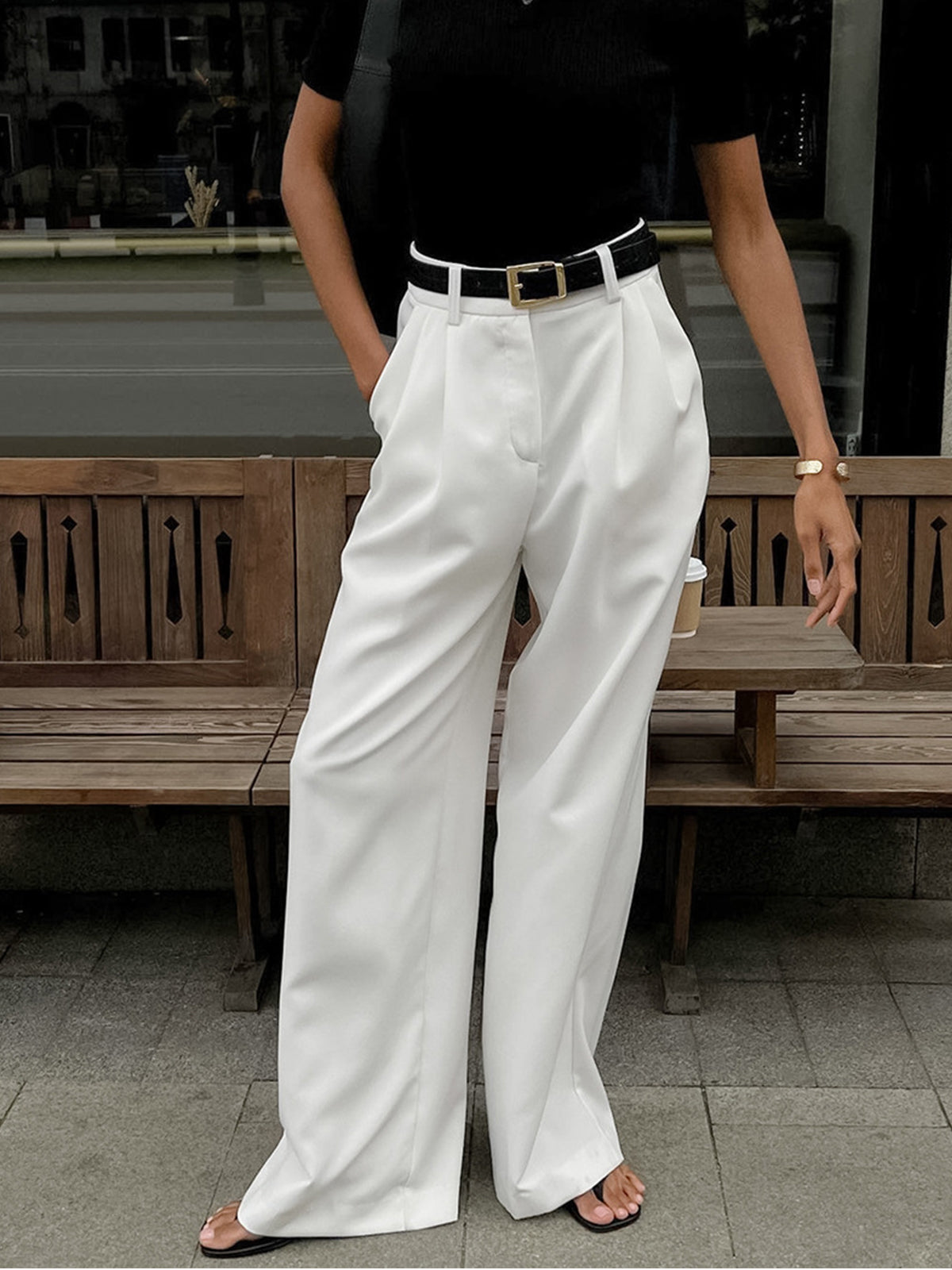 Chic High-Waisted Wide Leg Trousers