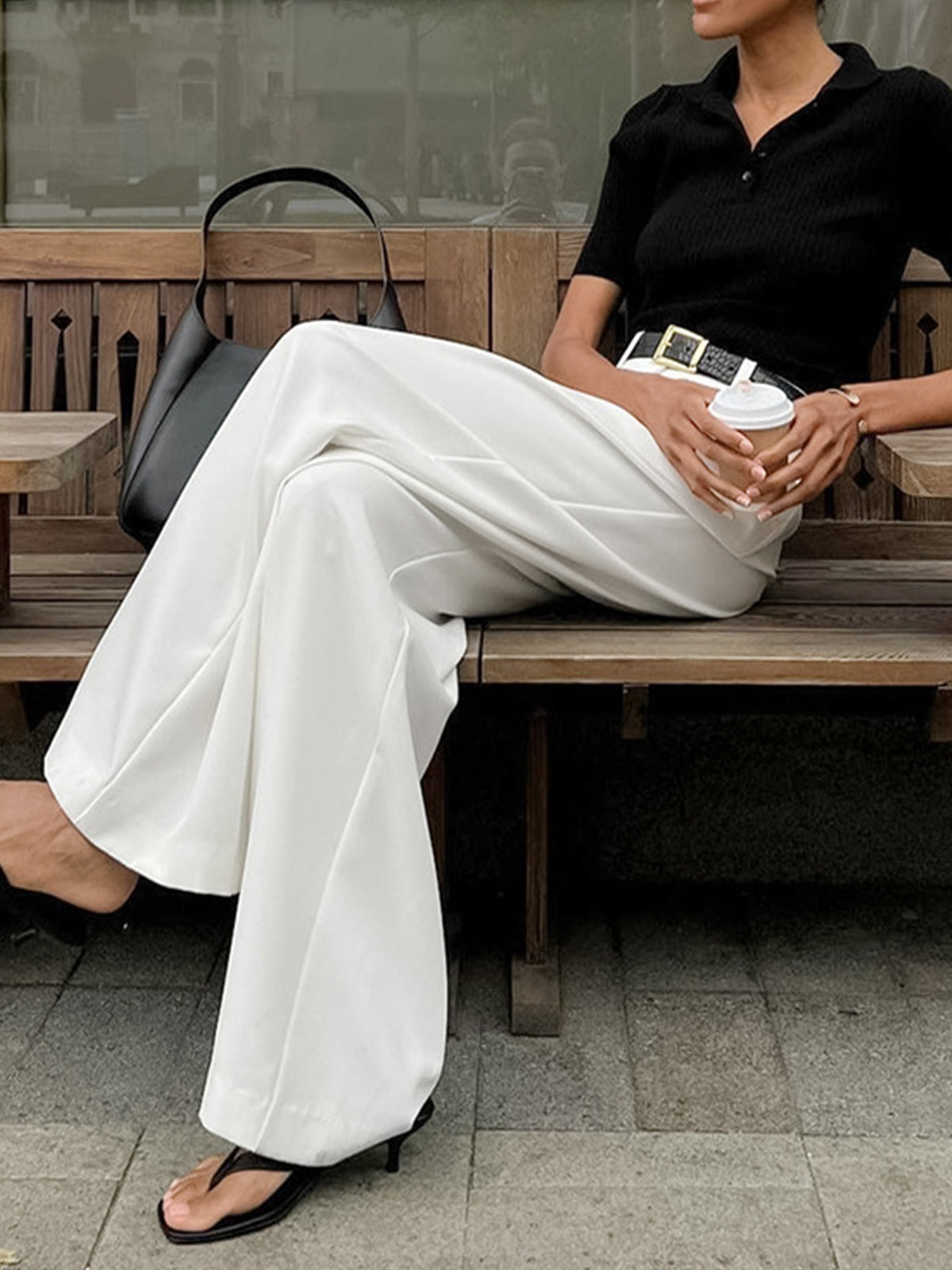 Chic High-Waisted Wide Leg Trousers