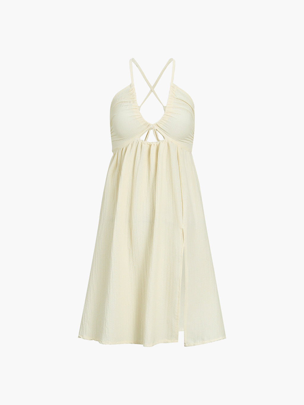 Crisscross Backless Midi Dress with Side Slit