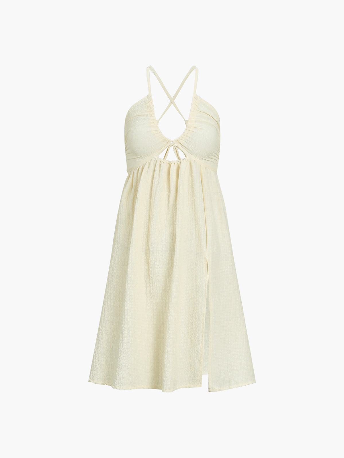 Crisscross Backless Midi Dress with Side Slit