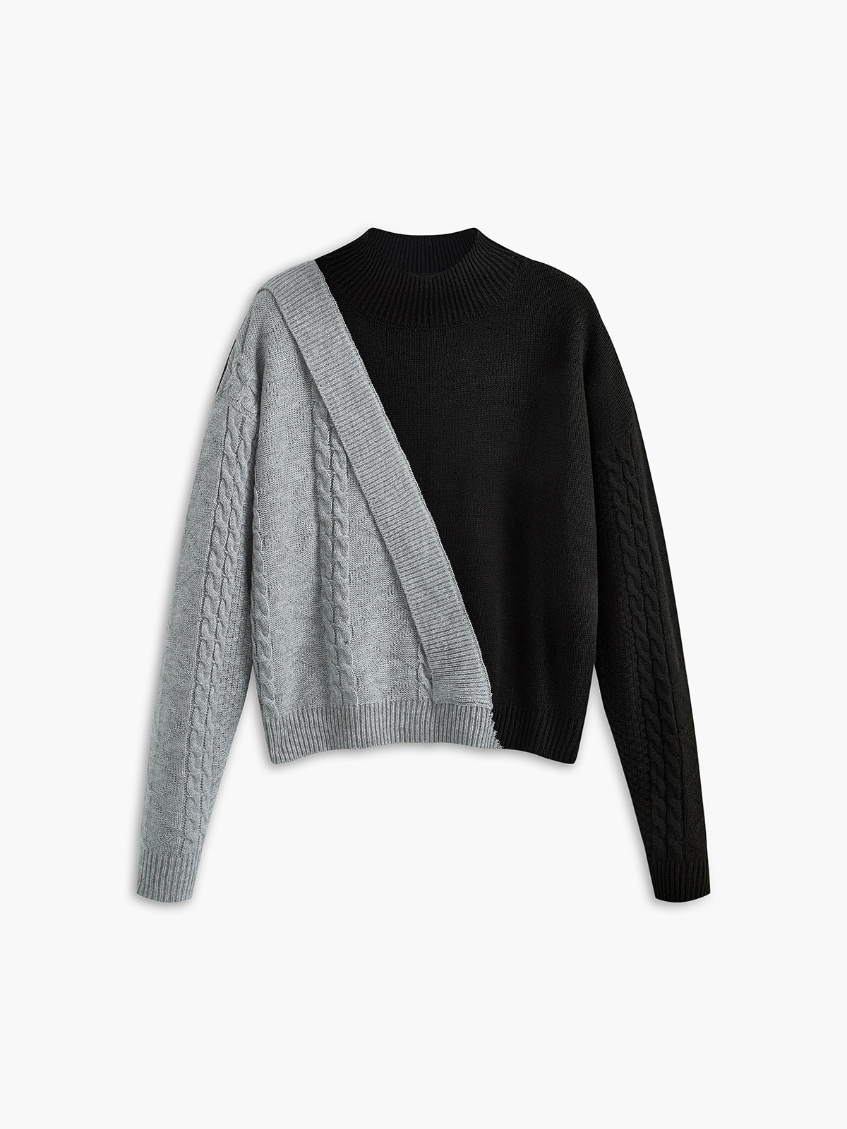 Chunky Knit Color Block Pullover Sweater