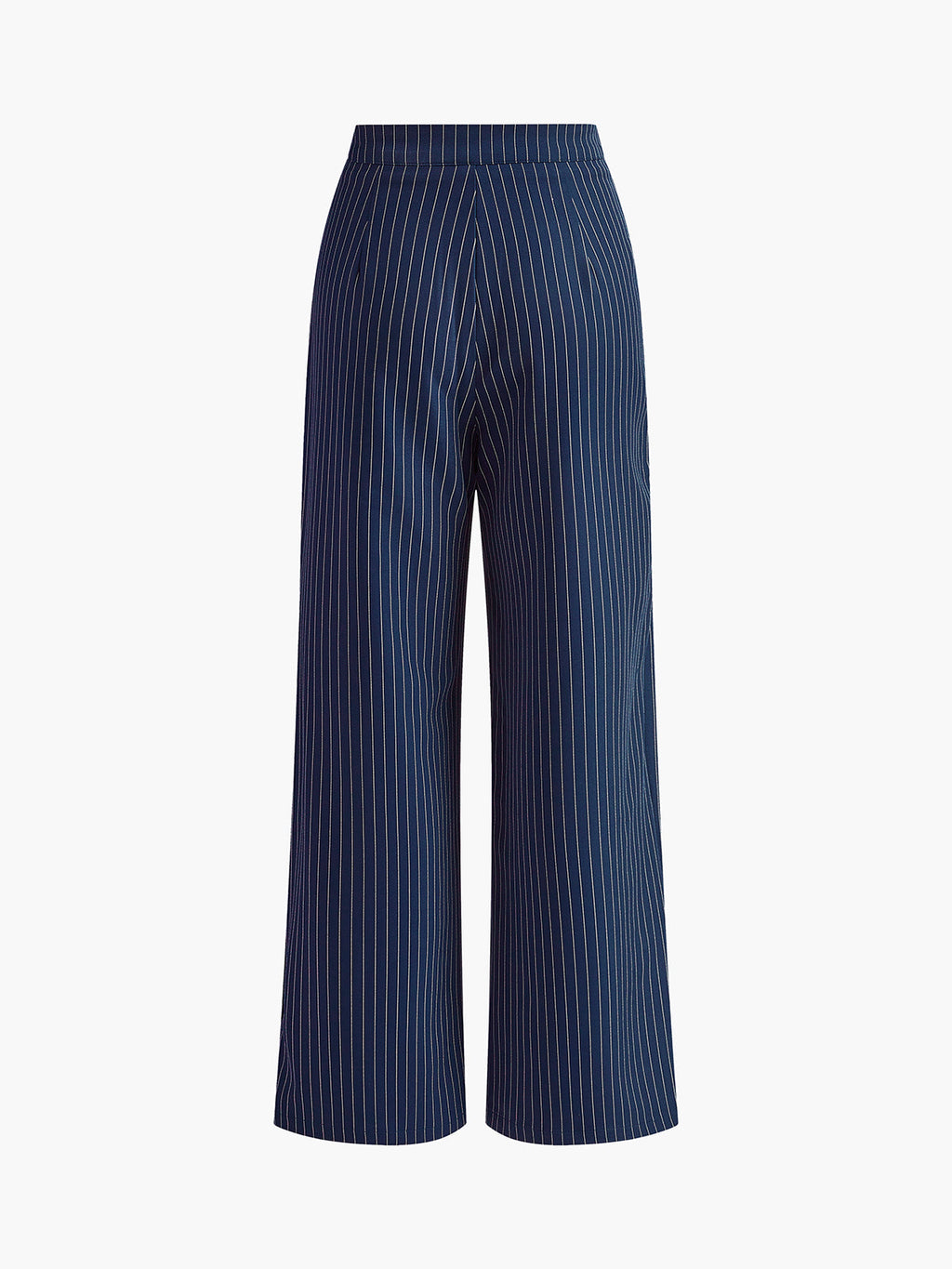 Chic Pinstripe Wide-Leg Trousers with Pleated Detail
