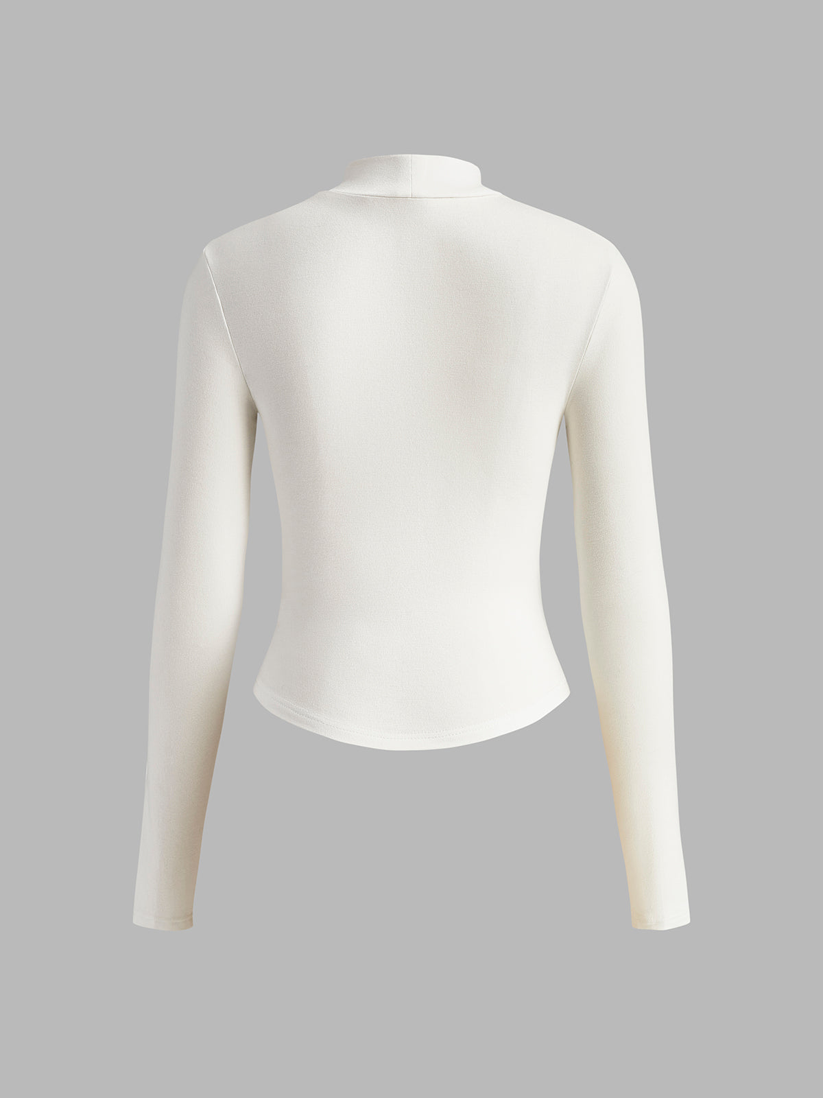 Piping Detail Mock Neck Slim Fit Tee