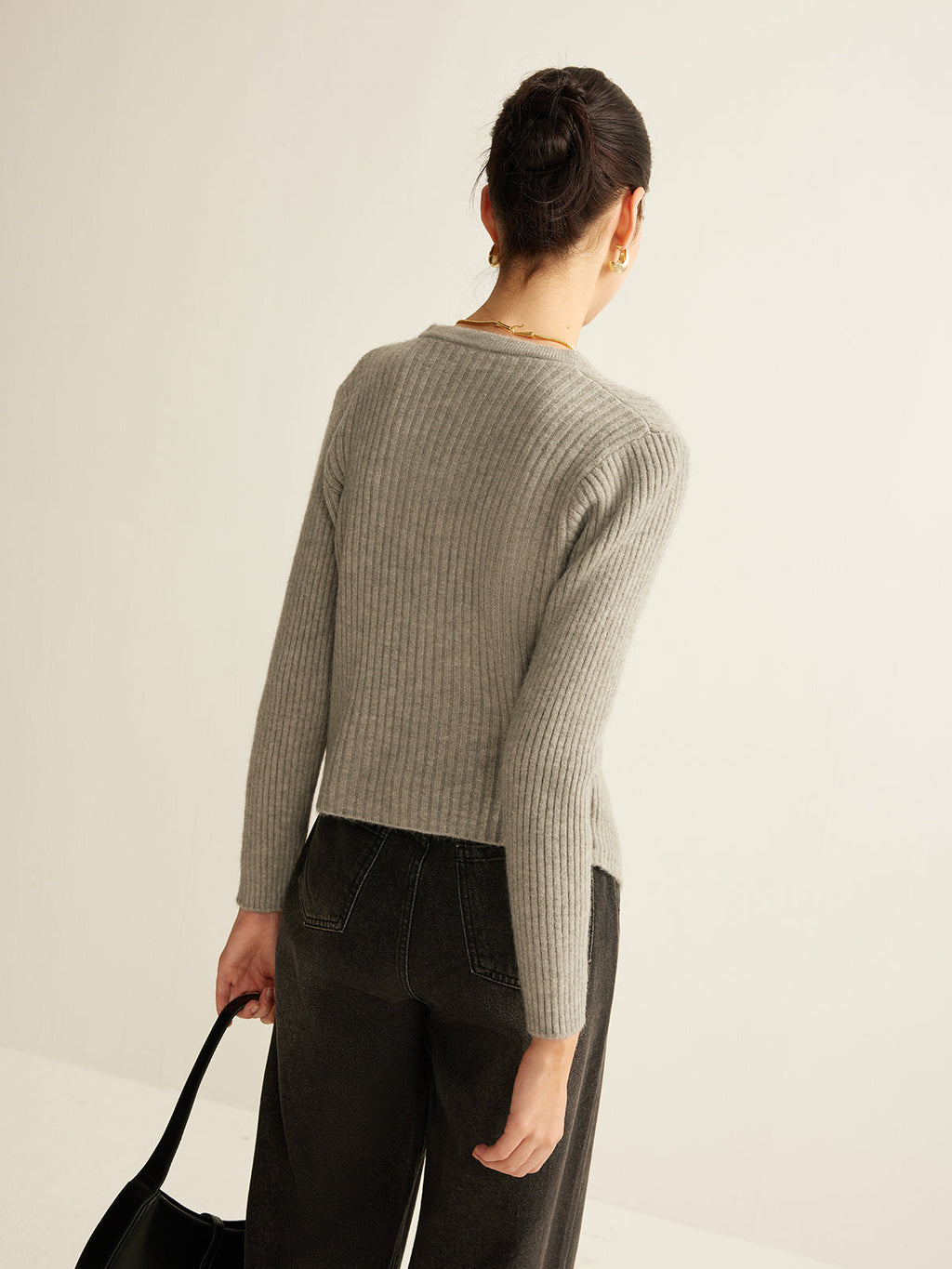 Chic Split Hem Button-Up Cardigan