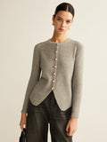 Chic Split Hem Button-Up Cardigan
