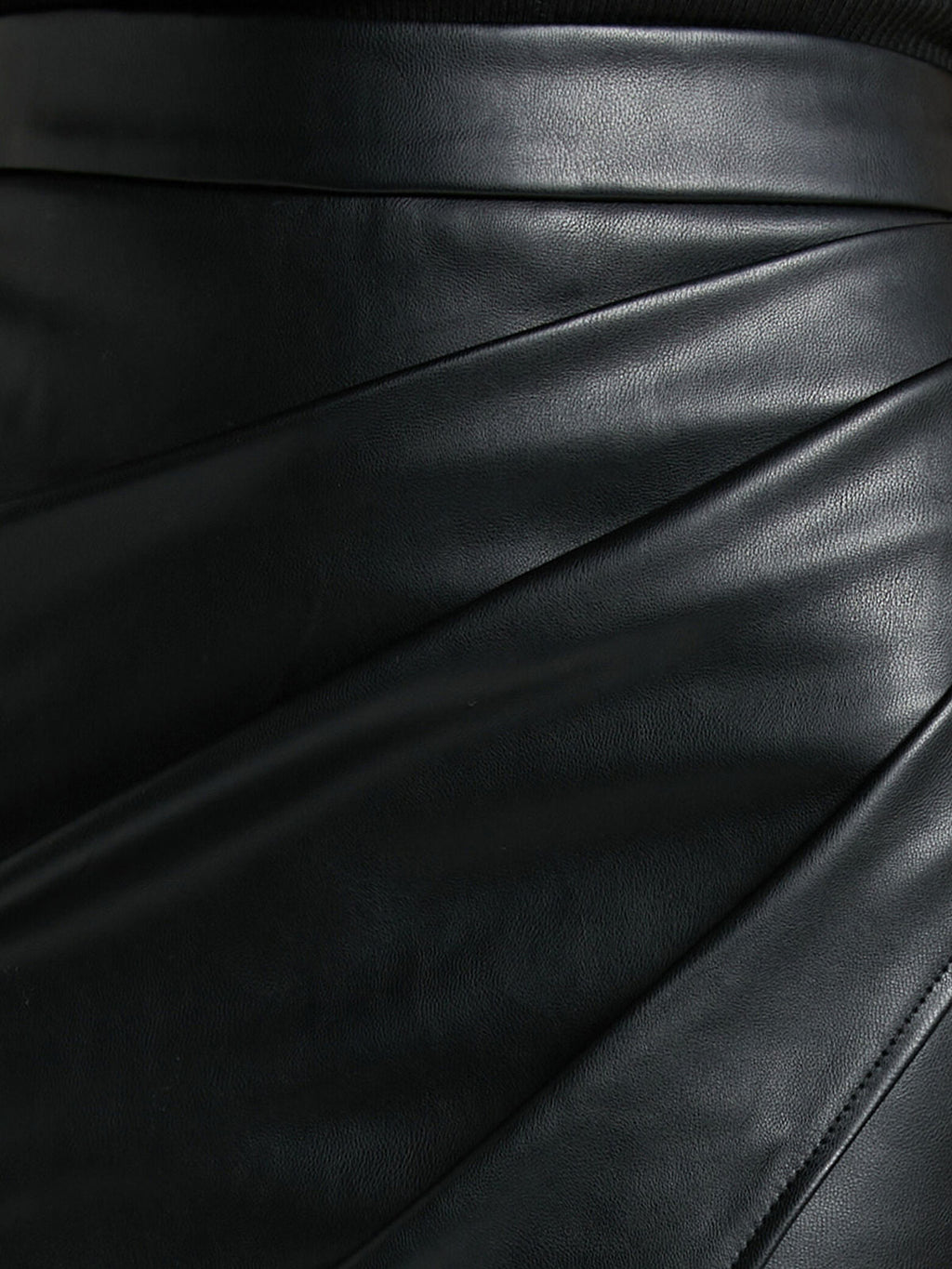 Asymmetrical Pleated Faux Leather Midi Skirt