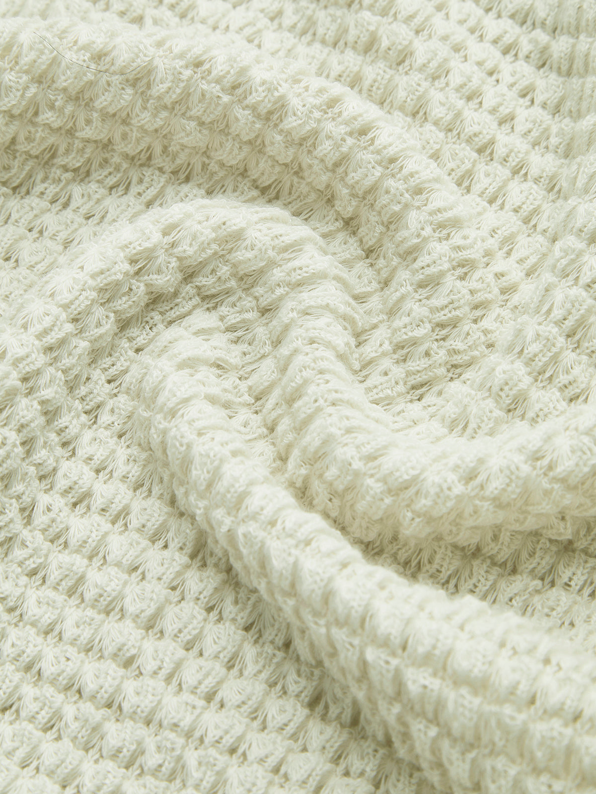 Textured Waffle Knit Fitted Sweater
