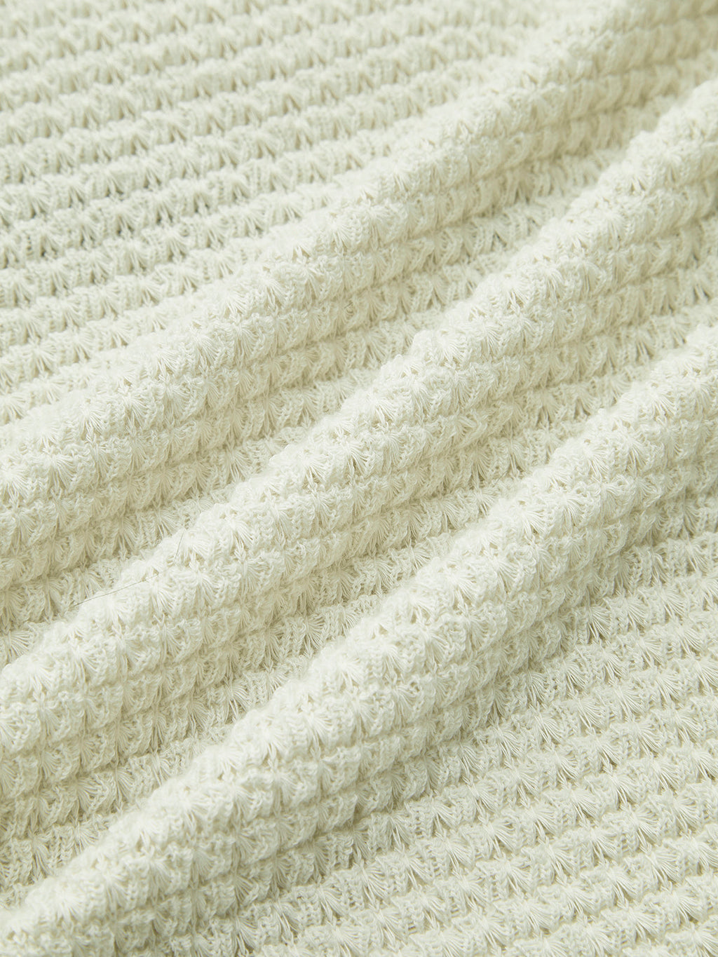Textured Waffle Knit Fitted Sweater