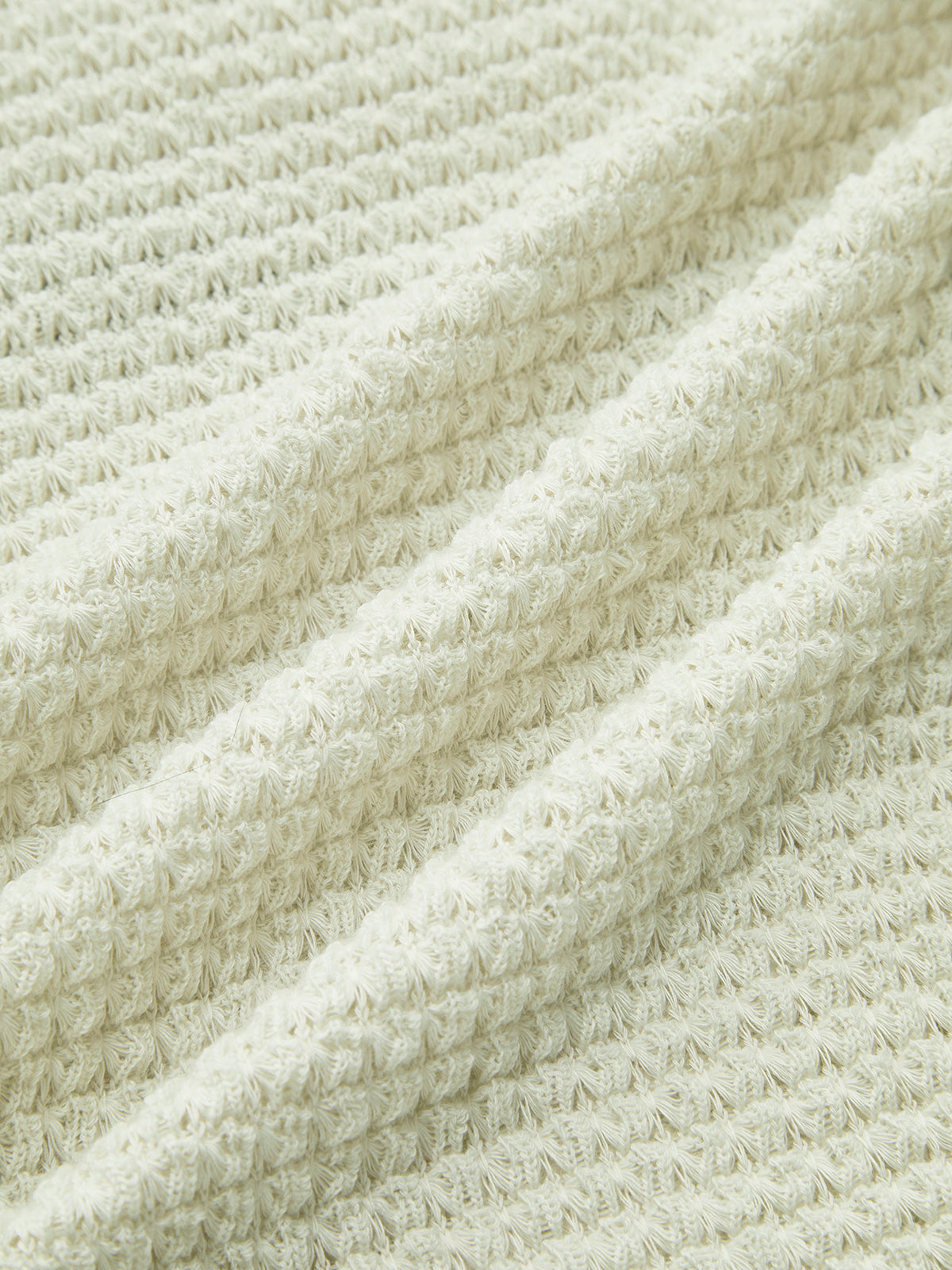Textured Waffle Knit Fitted Sweater