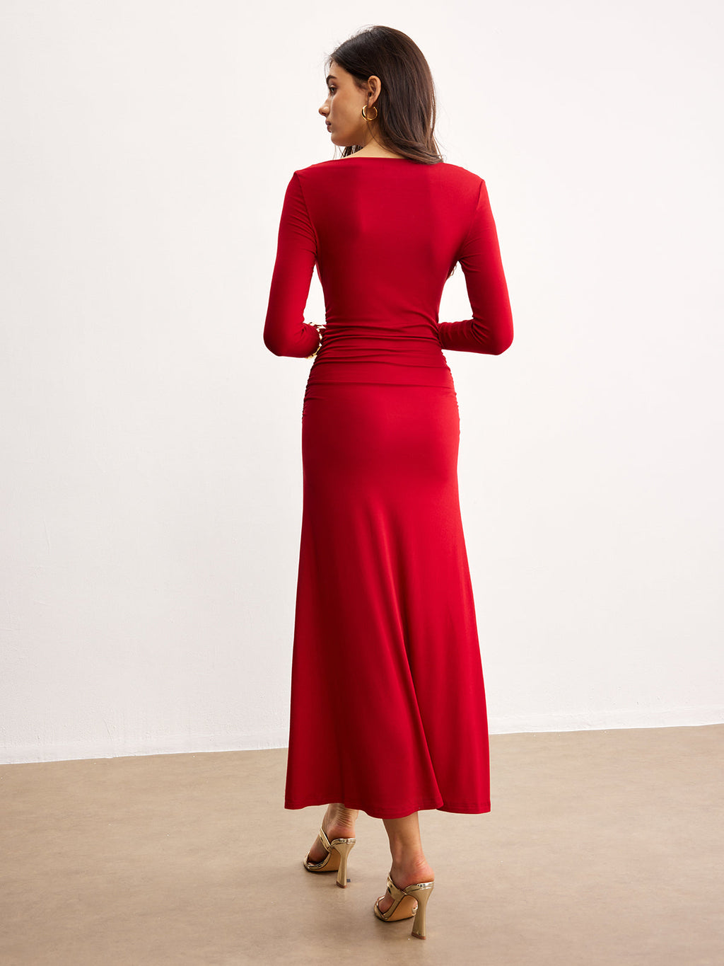 Asymmetrical Off-Shoulder Ruffle Knit Dress