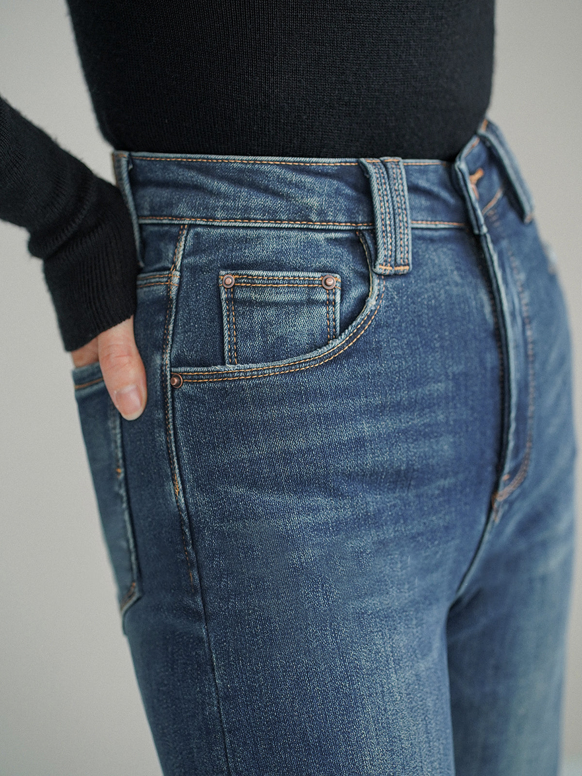 Classic Mid-Waist Bootcut Denim Jeans