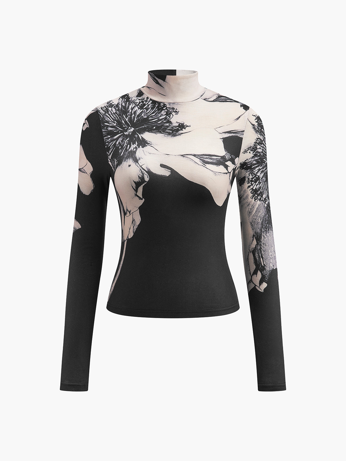 Tie-Dye Mock Neck Top with Chic Design