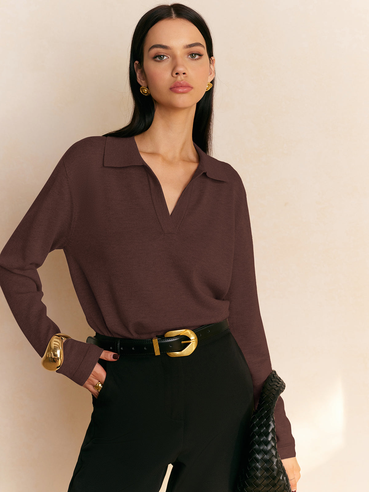 Cozy Collared Pullover Sweater for Effortless Style