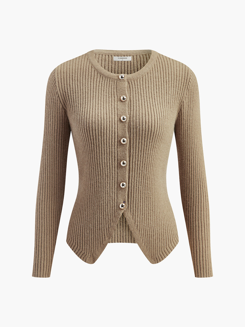Chic Split Hem Button-Up Cardigan