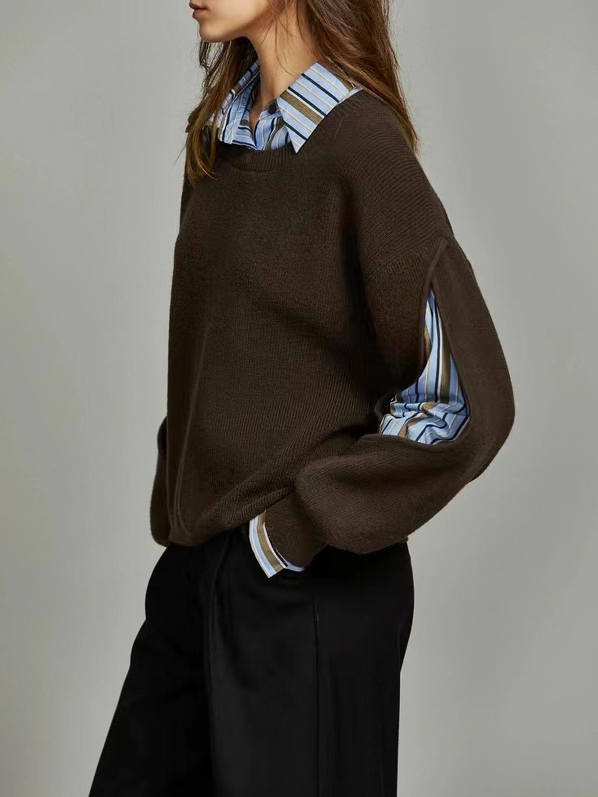 Ribbed Sweater with Chic Cutout Detail