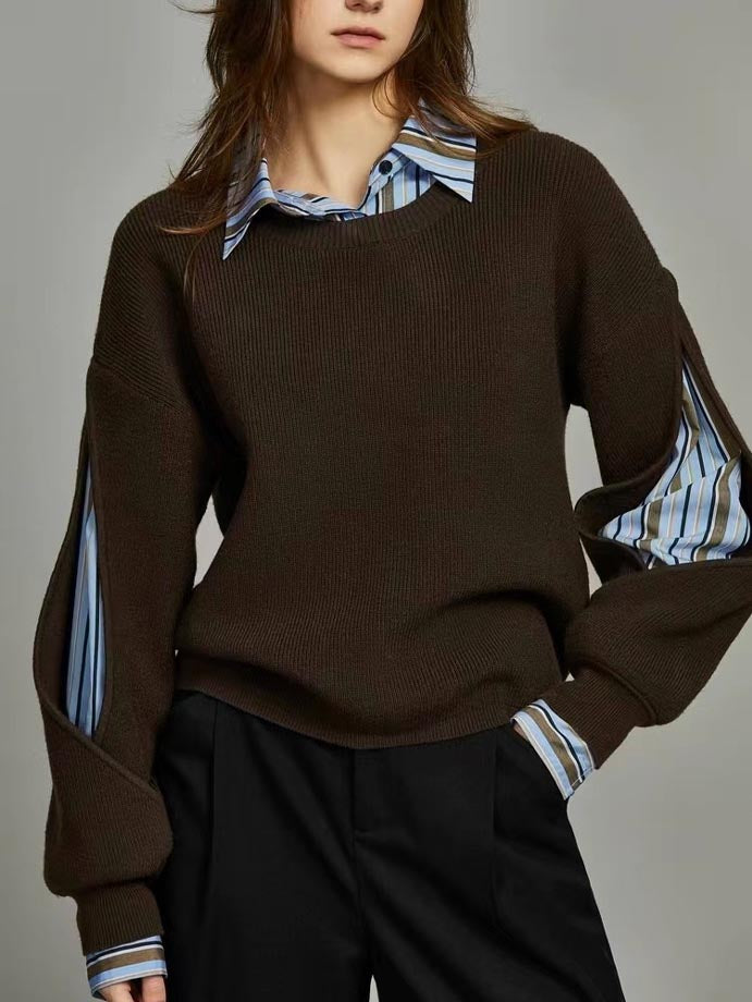 Ribbed Sweater with Chic Cutout Detail