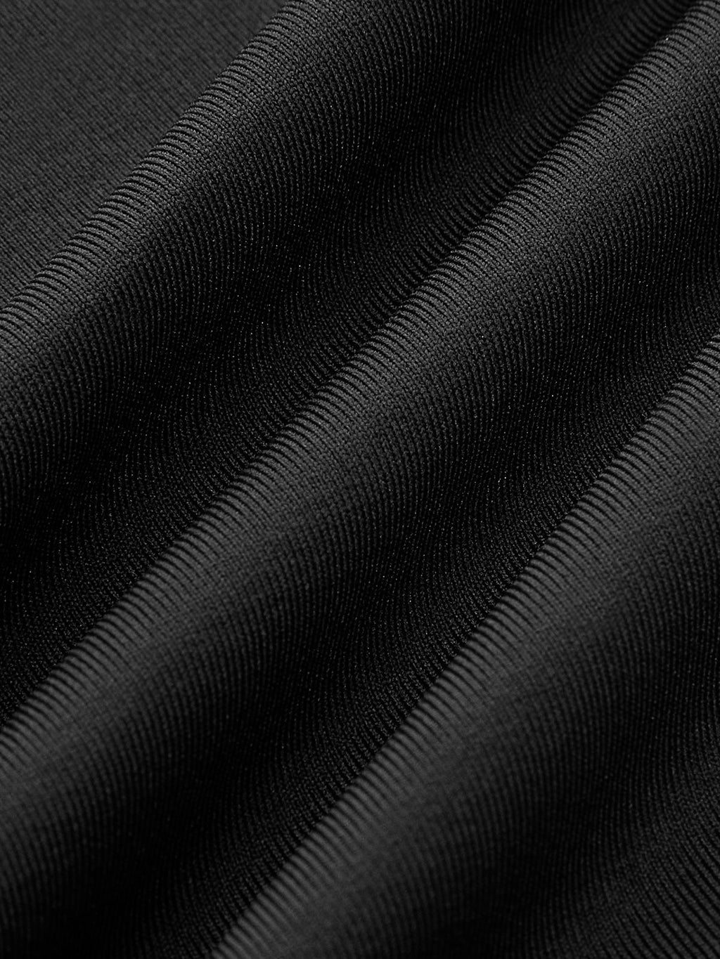 Pleated Jersey Dress with Stand Collar and Side Slit