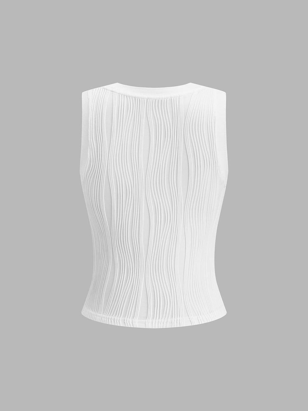 Wavy Textured Sleeveless Top in Solid Color