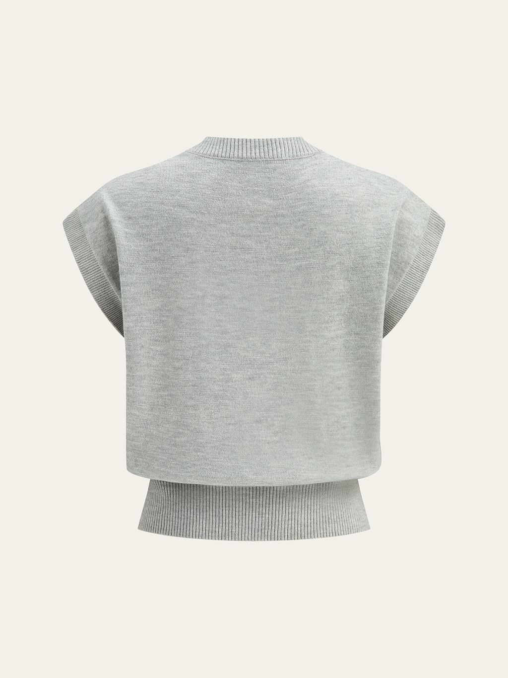 Floral Appliqué Cap Sleeve Knit Tee