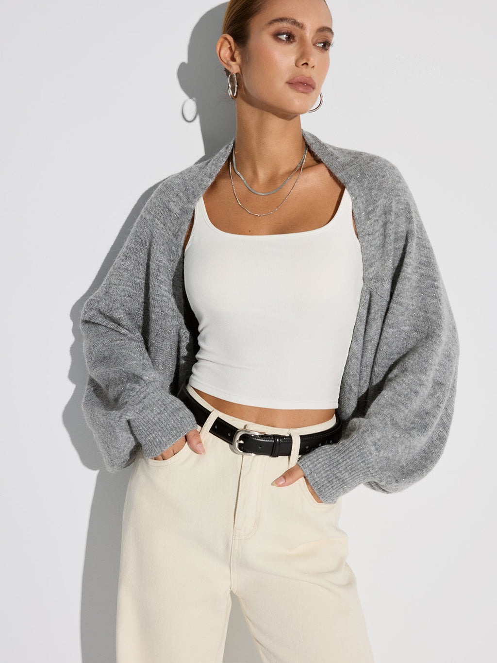 Cozy Oversized Batwing Sleeve Wool Blend Cardigan