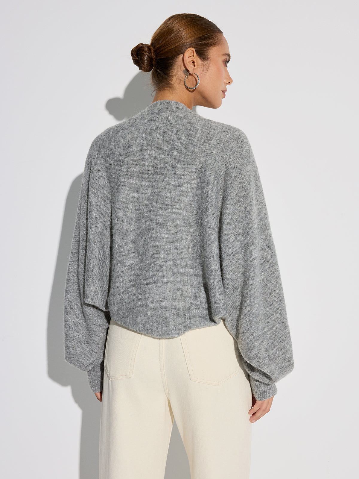 Cozy Oversized Batwing Sleeve Wool Blend Cardigan