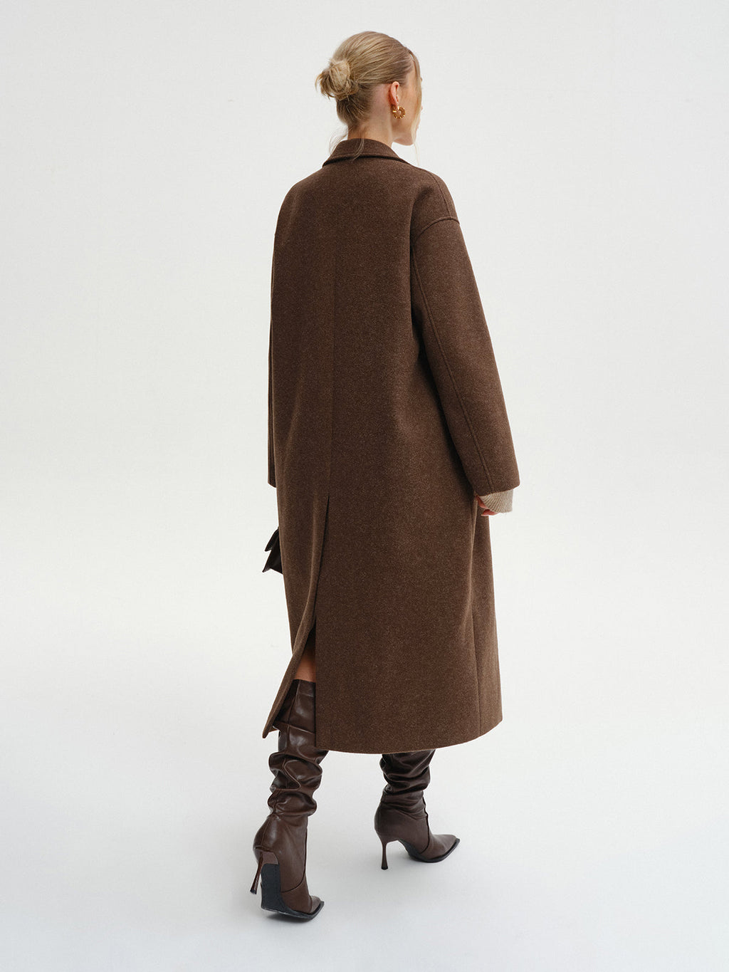 Chic Oversized Tweed Longline Coat
