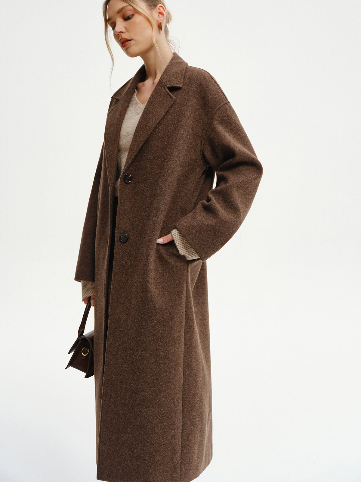 Chic Oversized Tweed Longline Coat
