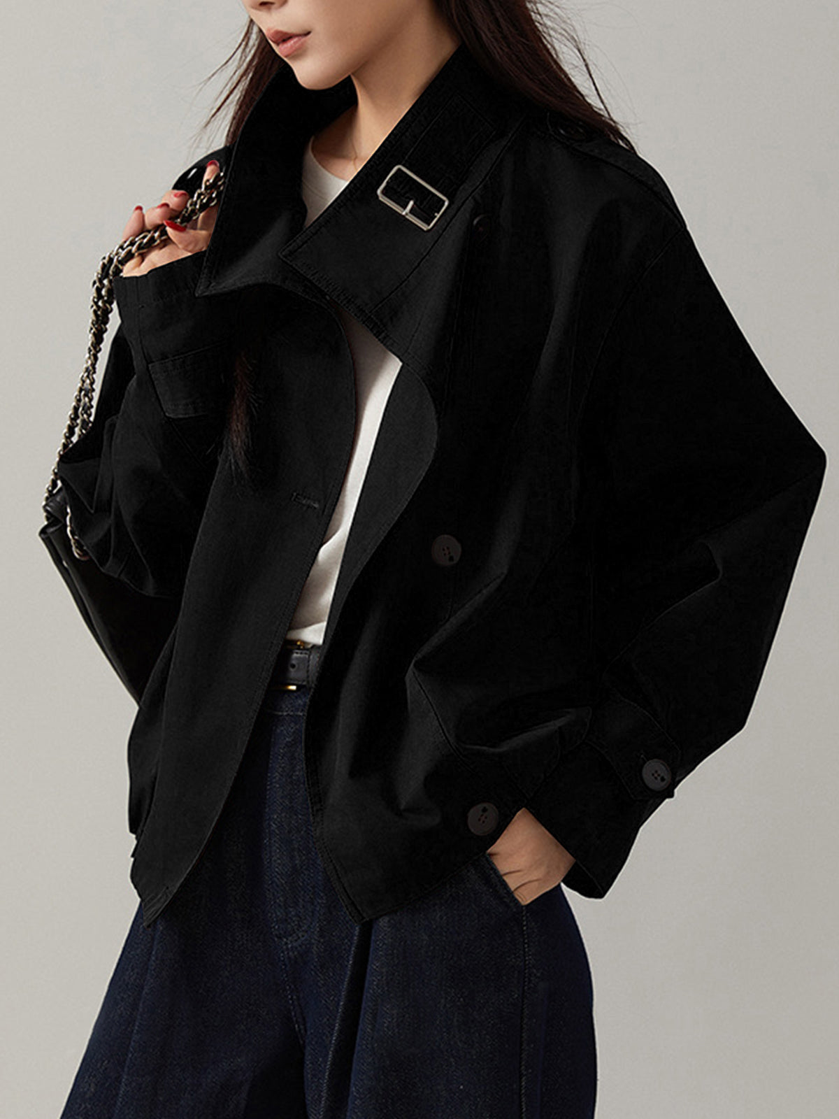 Relaxed Fit Vintage-Inspired Trench Coat