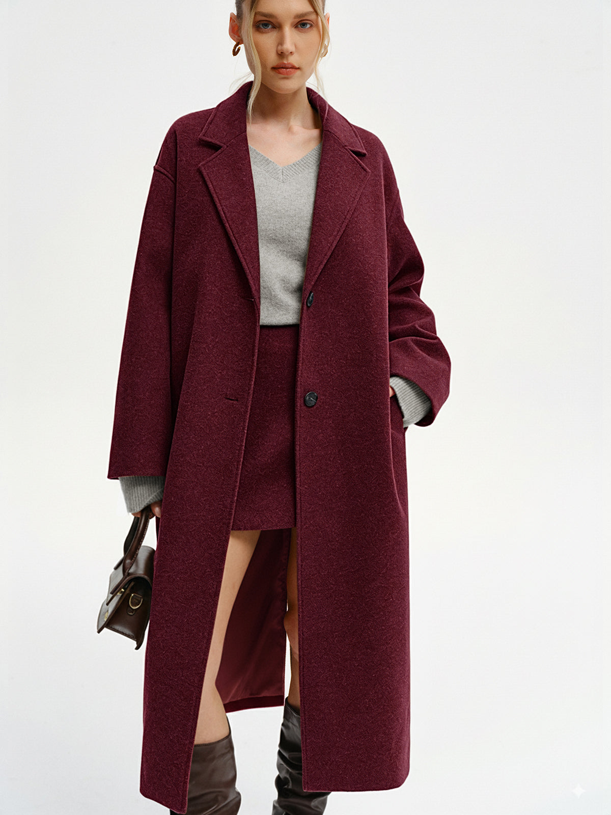 Chic Oversized Tweed Longline Coat
