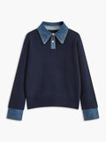 Dual-Style Lapel Relaxed Fit Sweater
