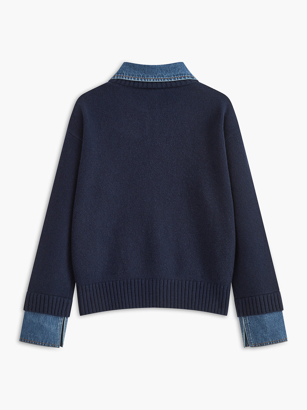 Dual-Style Lapel Relaxed Fit Sweater