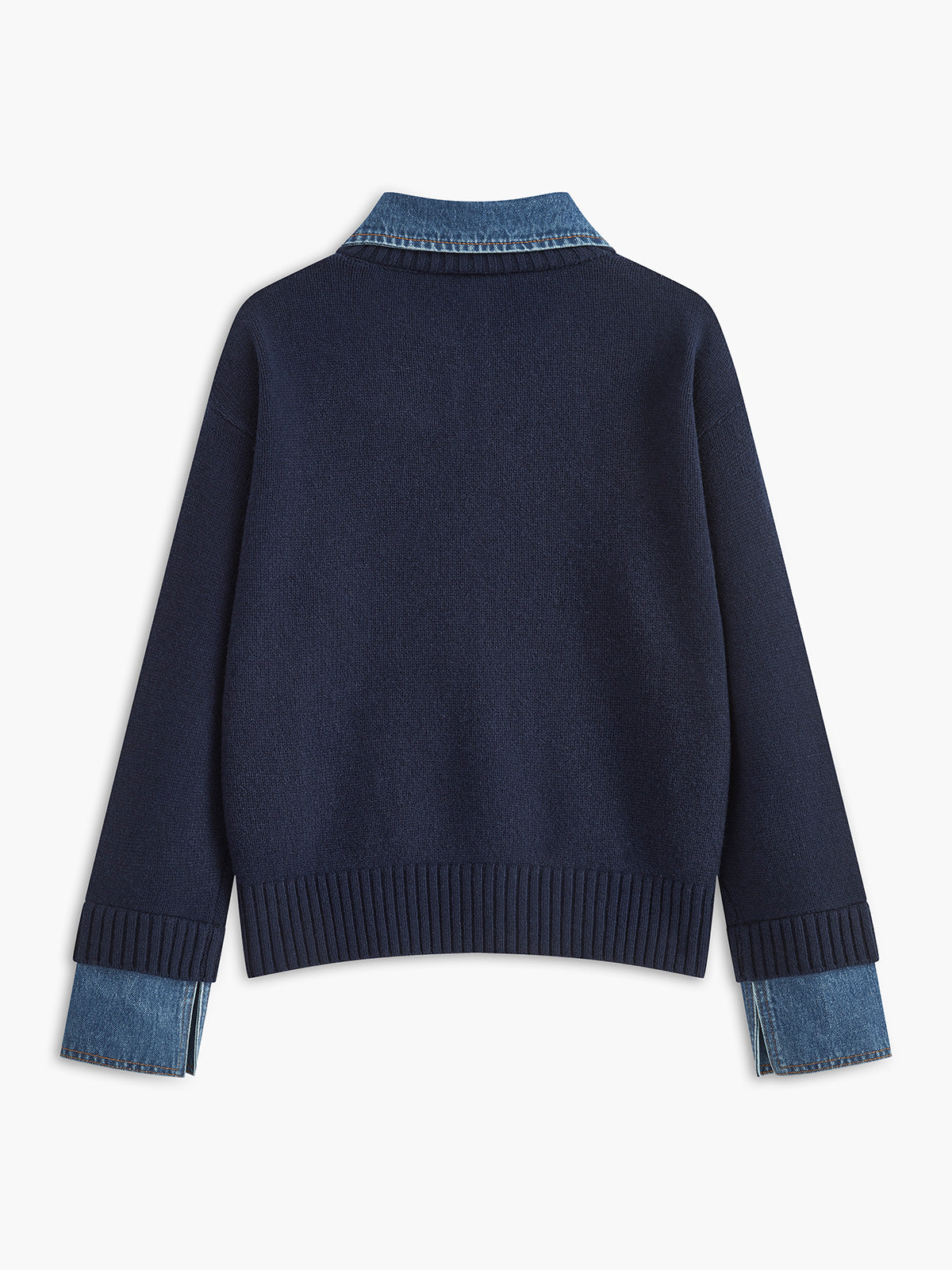 Dual-Style Lapel Relaxed Fit Sweater