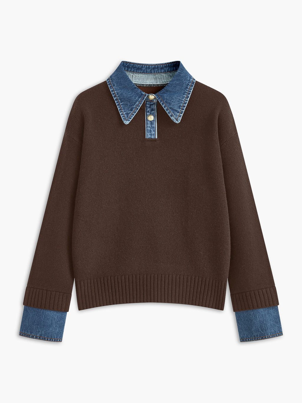 Dual-Style Lapel Relaxed Fit Sweater
