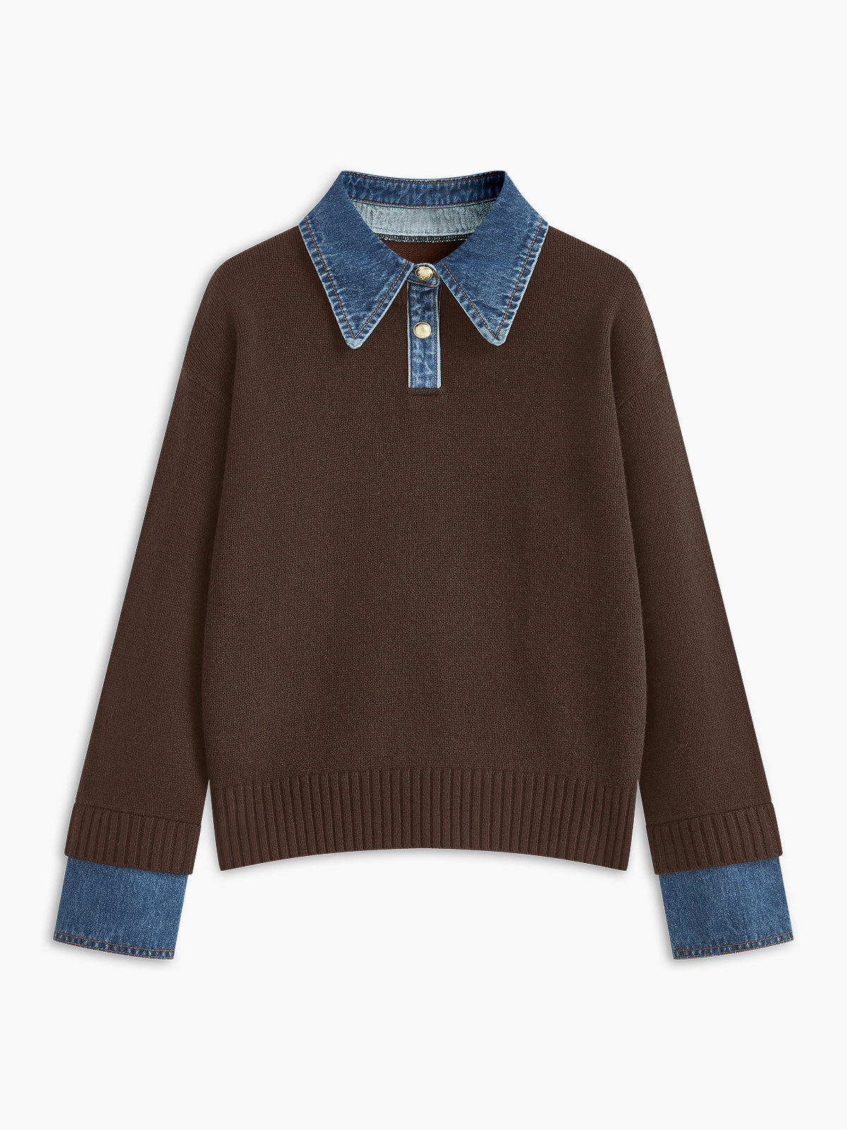 Dual-Style Lapel Relaxed Fit Sweater