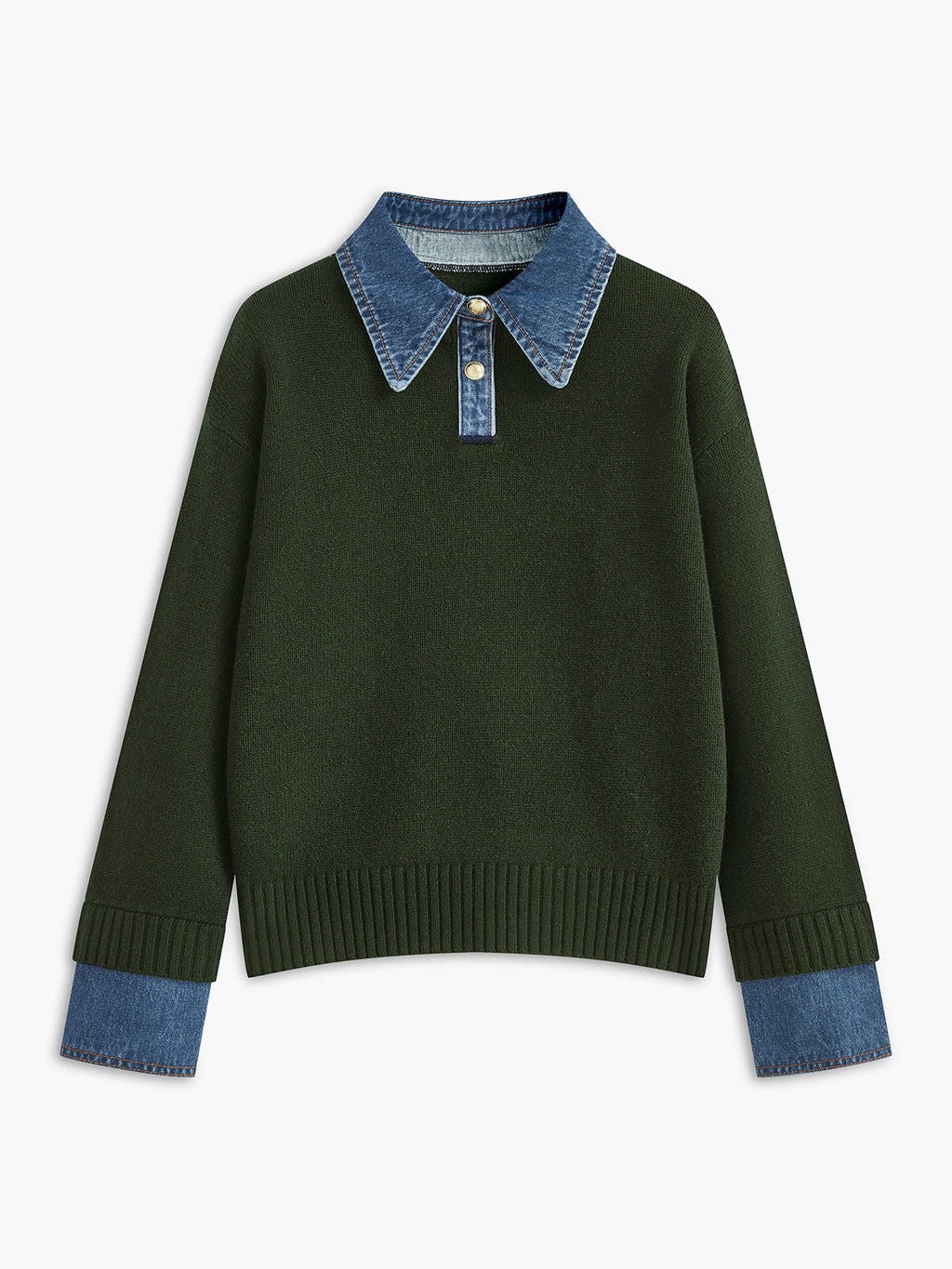 Dual-Style Lapel Relaxed Fit Sweater