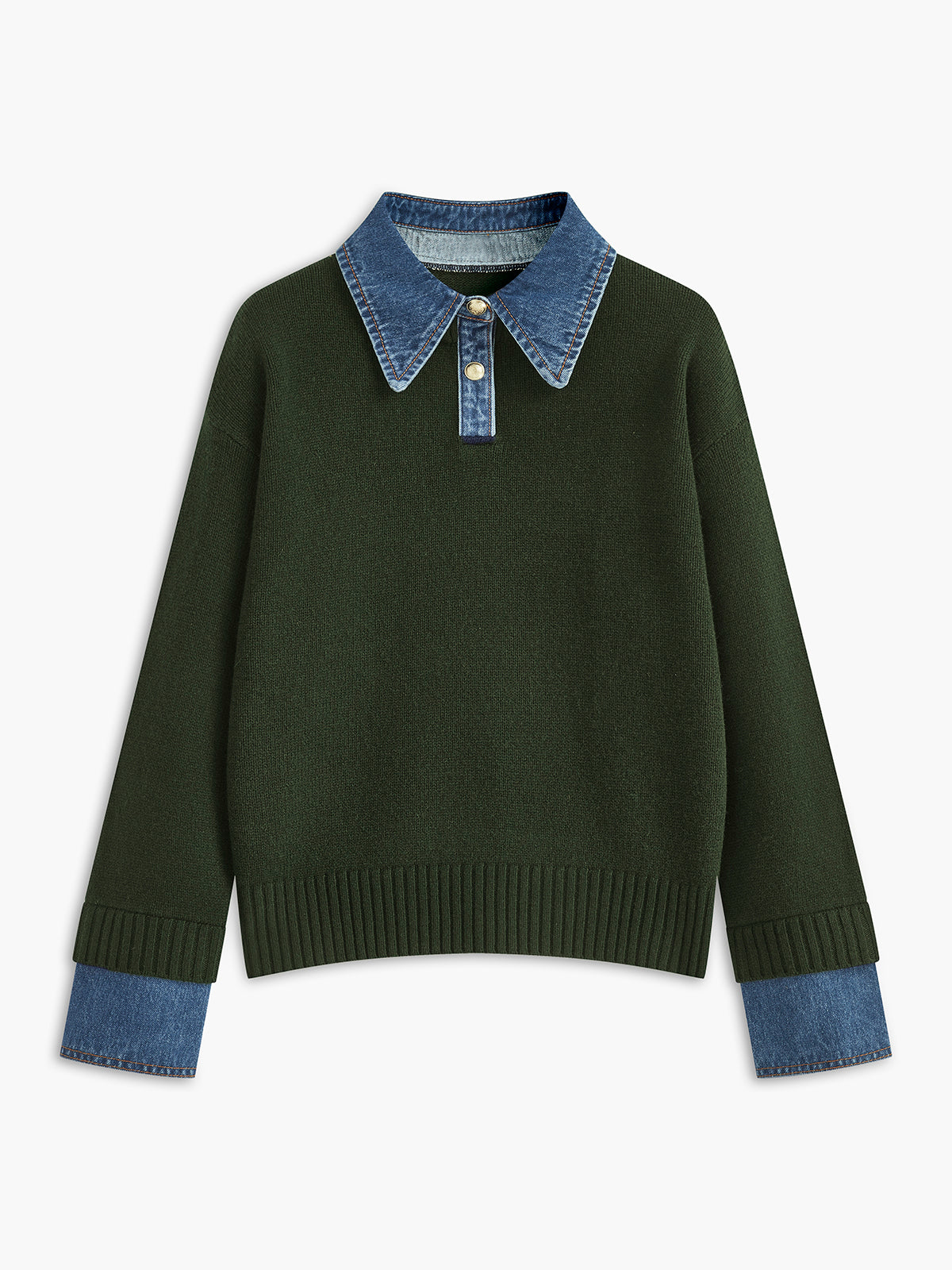 Dual-Style Lapel Relaxed Fit Sweater